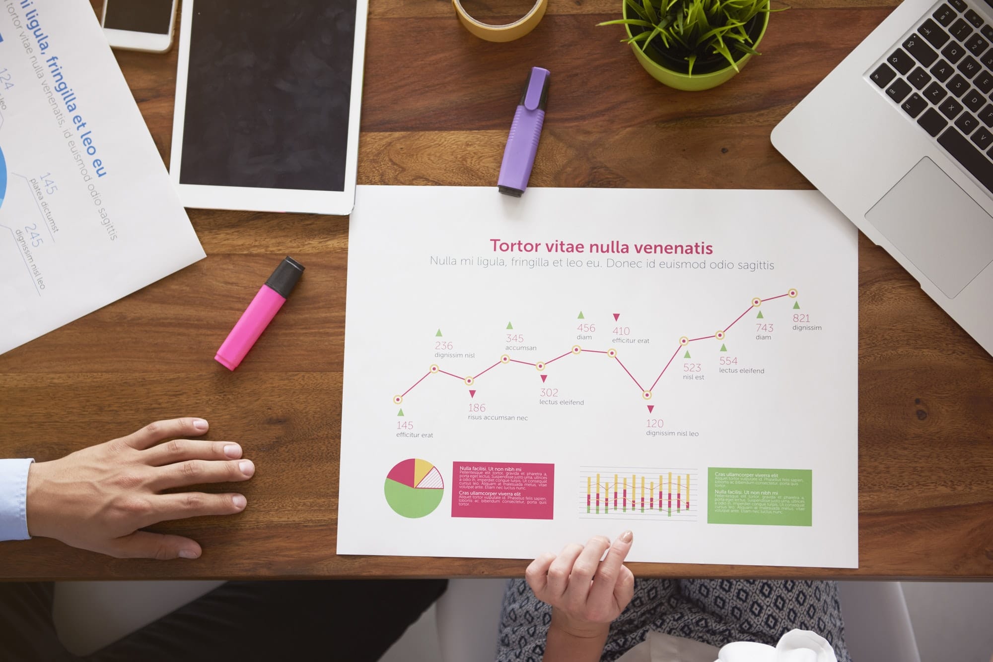 Data on the paper on the desk